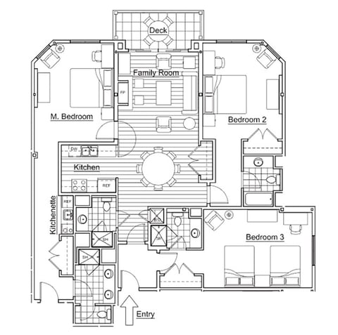 Tres habitaciones