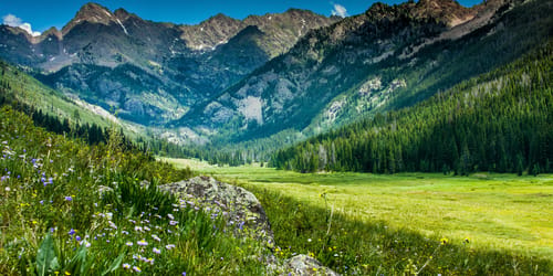View of Piney Lake in Vail Colorado in Summer